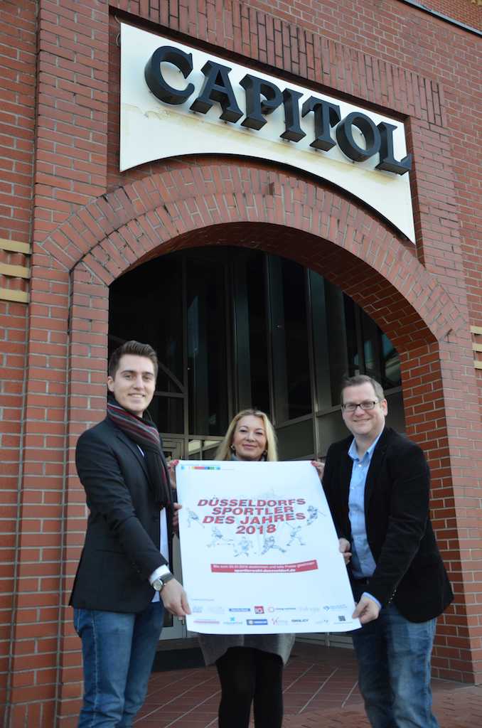 Michael Welling (Welling Sportmarketing), Aynur Oruc (Capitol Theater) und Piet Keusen (Verein Düsseldorfer Sportpresse) Foto: Piet Keusen Michael Welling (Welling Sportmarketing), Aynur Oruc (Capitol Theater) und Piet Keusen (Verein Düsseldorfer Sportpresse) Foto: Piet Keusen
