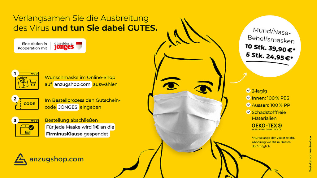 Konzept Gesichtsmasken-Spendenaktion der Düsseldorfer Jonges
