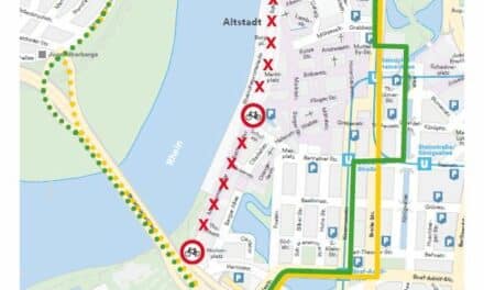 Aufbauarbeiten Japantag starten — Radverkehr wird temporär umgeleitet