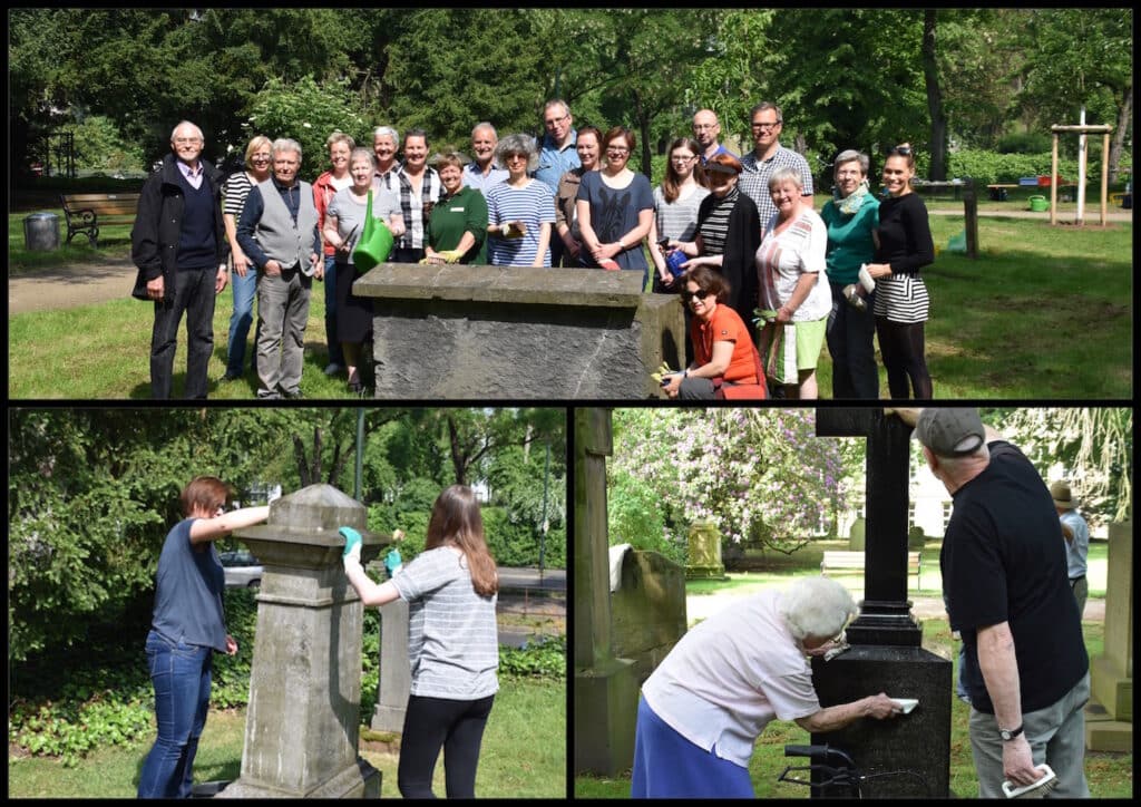 Patinnen und Paten pflegen historische Grabstätten auf dem Golzheimer Friedhof