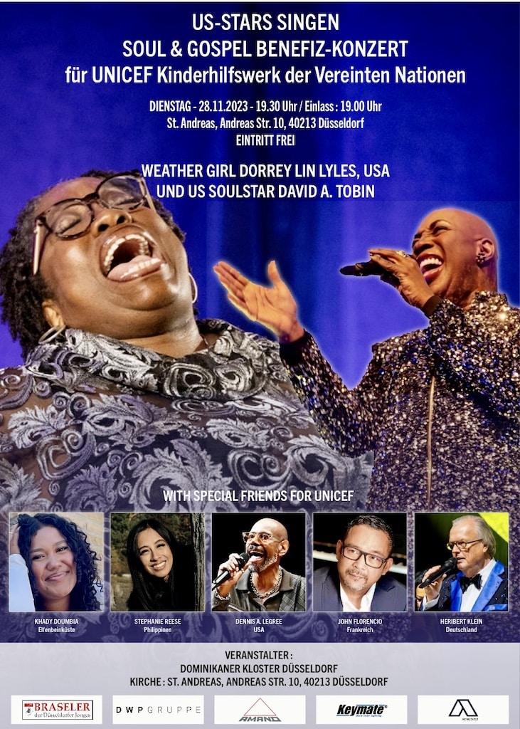 Soul und Gospel: Kostenloses Benefizkonzert für UNICEF in der Andreaskirche