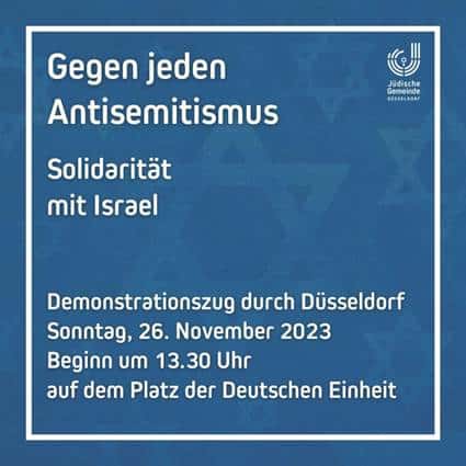 Friedensmarsch gegen Antisemitismus in Düsseldorf