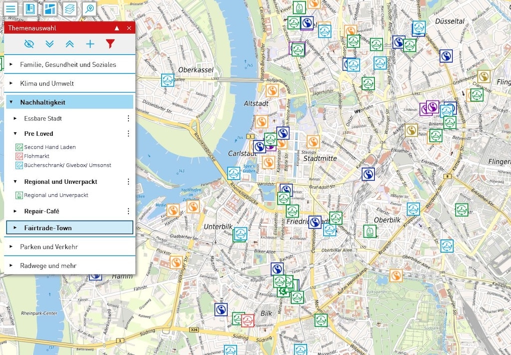 Neue Features auf Düsseldorf Maps verbessern Nutzererlebnis und stärken nachhaltiges sowie alltagsrelevantes Leben