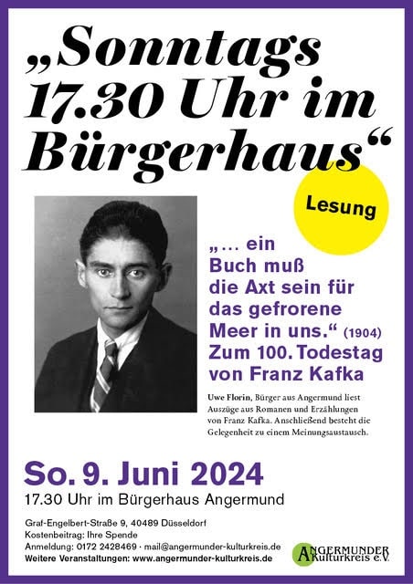 Kafka Lesung im Bürgerhaus Angermund