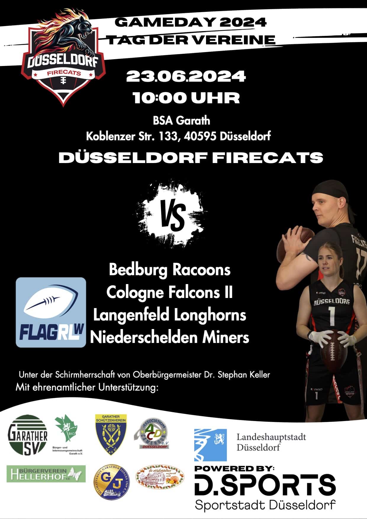 Flagfootball in Garath: Heimspieltag der Düsseldorf Firecats