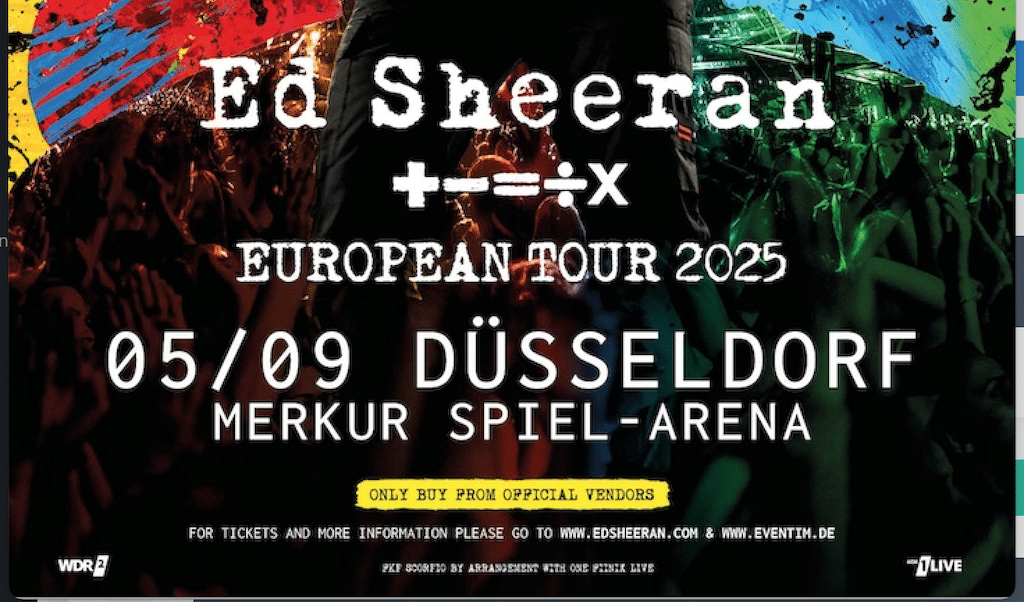 Ed Sheeran kündigt weitere Konzerte in Deutschland an: Düsseldorf als Highlight