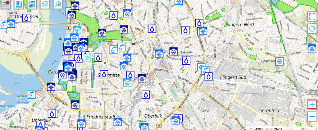 Abkühlung gefällig? Düsseldorfs digitale Karte der kühlen Orte liefert Hinweise zu schattigen Plätzchen