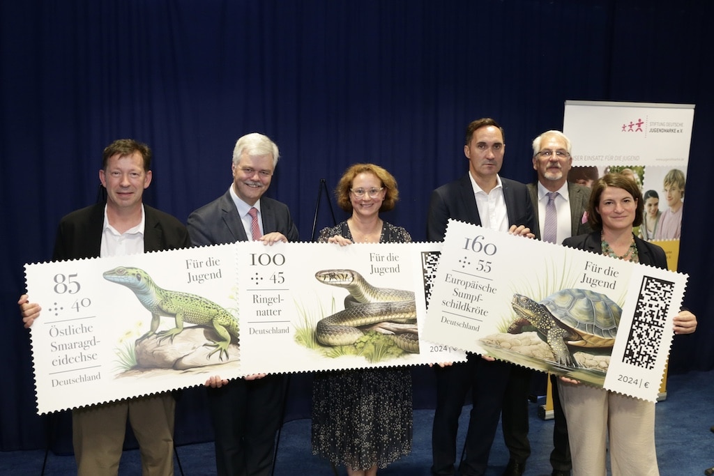 Bedrohte Arten als Motive der Briefmarkenserie “Für die Jugend” 2024