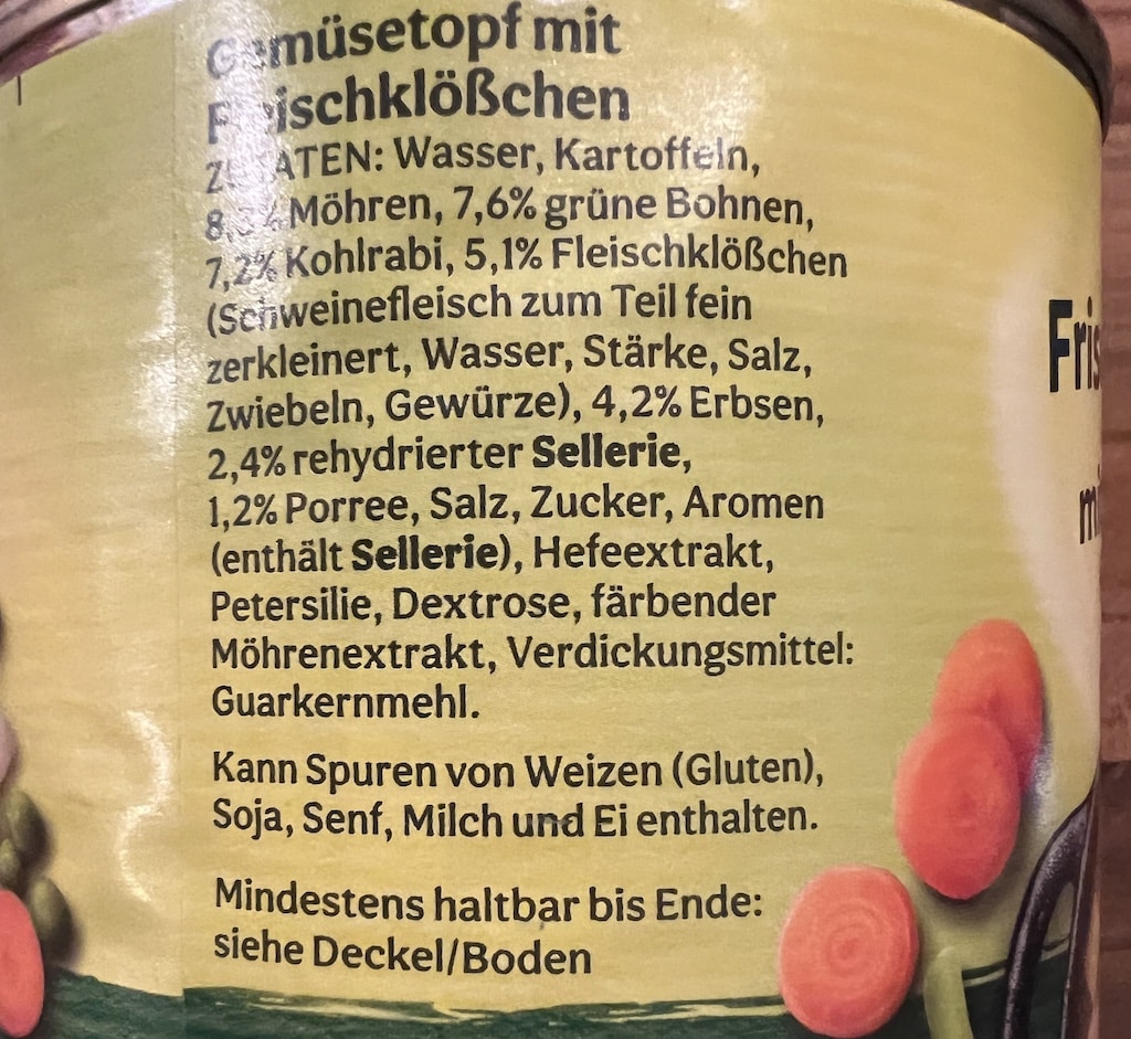 Allergenkennzeichnung ist Pflicht