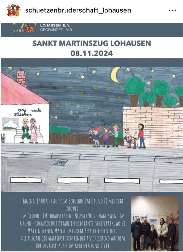 St. Martinszug am 8. November in Lohausen