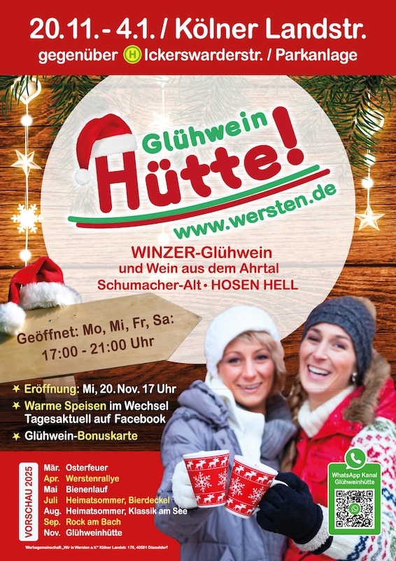 Die letzte Glühweinhütte vor der Altstadt – Ein Treffpunkt in Wersten