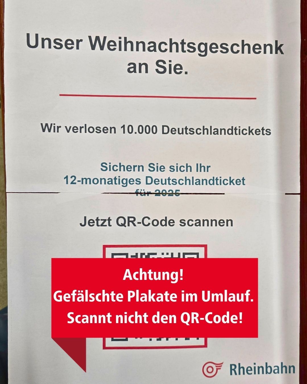 Achtung: Gefälschte Plakate in Bussen und Bahnen der Rheinbahn entdeckt