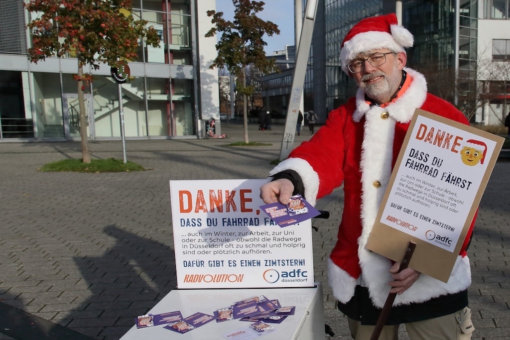 Nikolaus-Aktion am 6. Dezember: ADFC bedankt sich bei Winterradlern