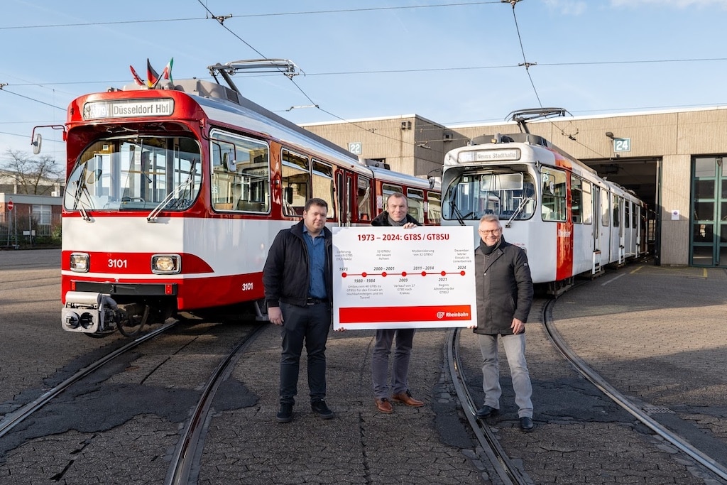 Rheinbahn verabschiedet die ältesten Stadtbahnwagen