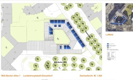 Photovoltaikanlage auf Dach des Dienstleistungszentrums errichtet