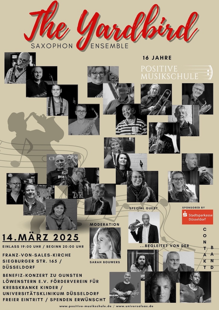 Yardbird Ensemble lädt zum Benefizkonzert ein