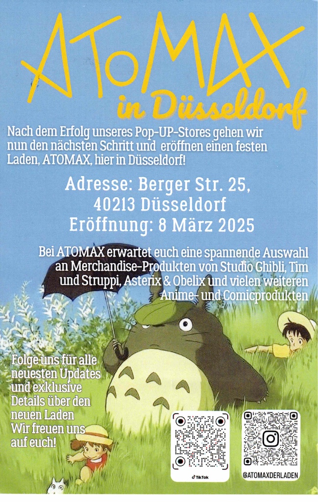 ATOMAX: Neuer Flagship-Store für Anime- und Comic-Fans in Düsseldorf