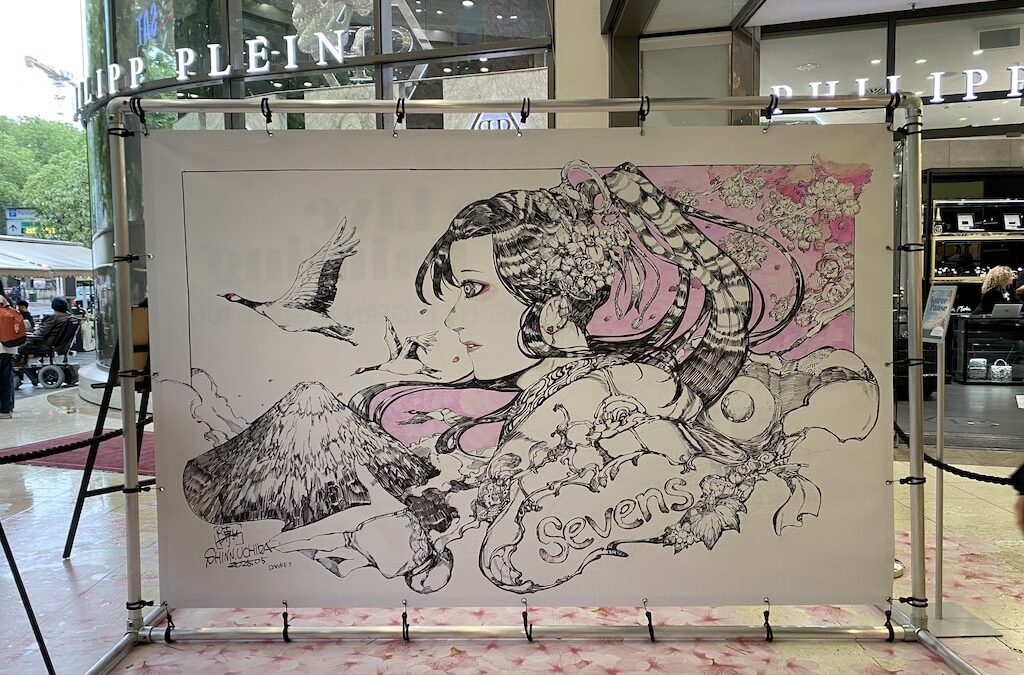Manga-Kunstwerk für den guten Zweck: Live-Performance im SEVENS Düsseldorf
