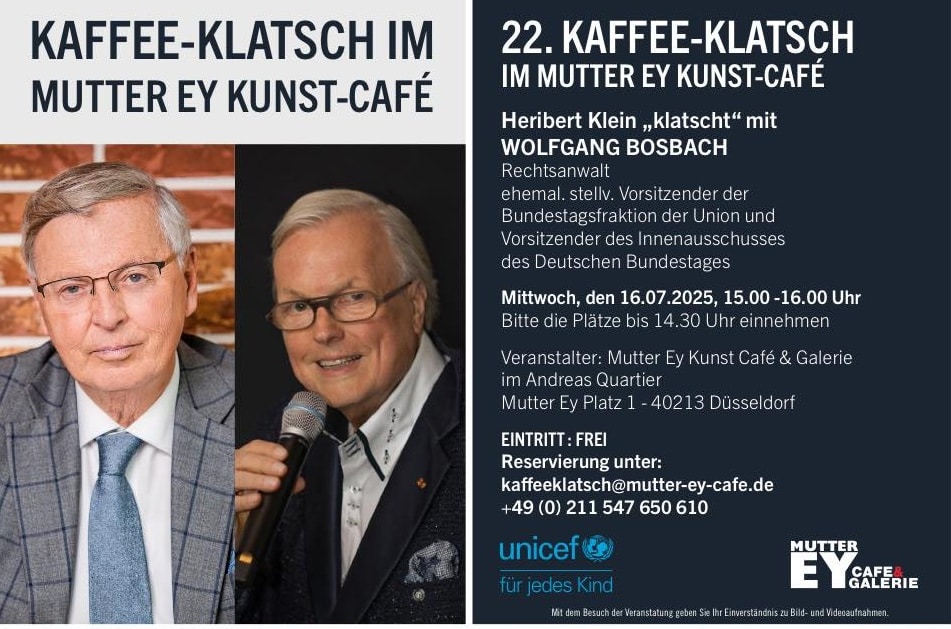 Wolfgang Bosbach beim 22. KaffeeKlatsch im Mutter Ey Kunst Café