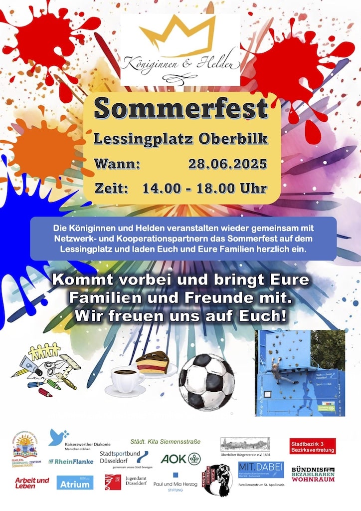 Plakat Sommerfest Königinnen und Helden 22 06 2024 Plakat Sommerfest Königinnen und Helden