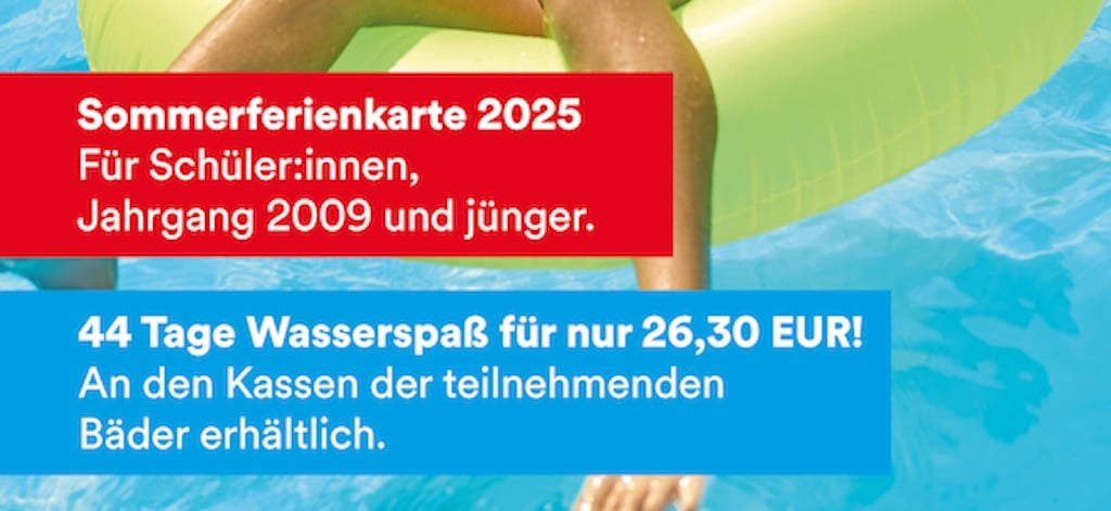 Sommerferienkarte 2025 für Düsseldorfer Bäder ab sofort erhältlich