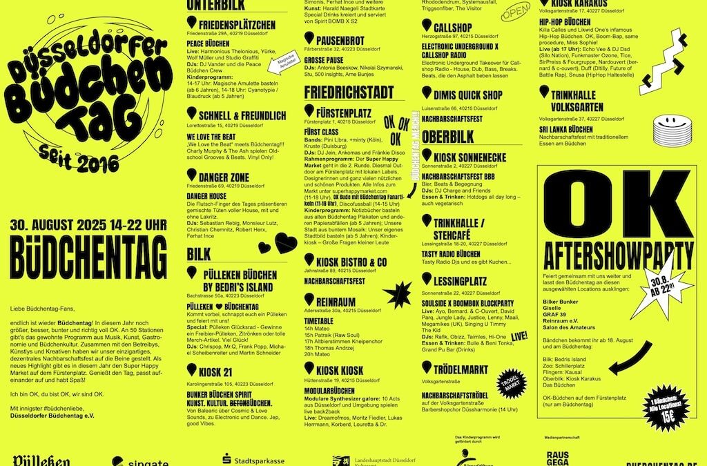 Düsseldorfer Büdchentag 2025: 50 Kulturstationen in der ganzen Stadt