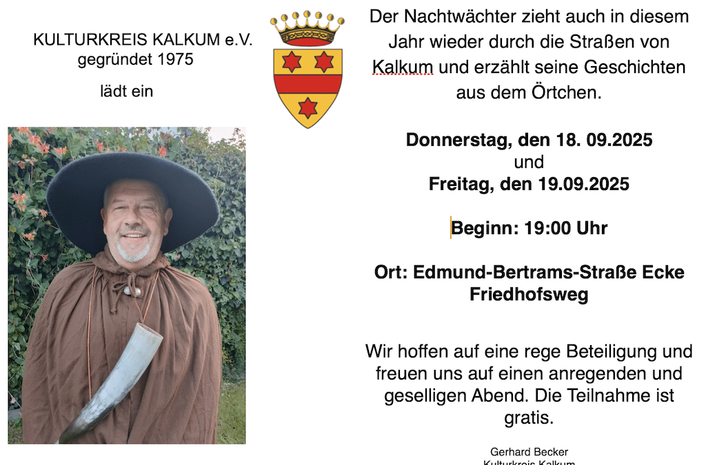 Der Nachtwächter zieht durch Kalkum