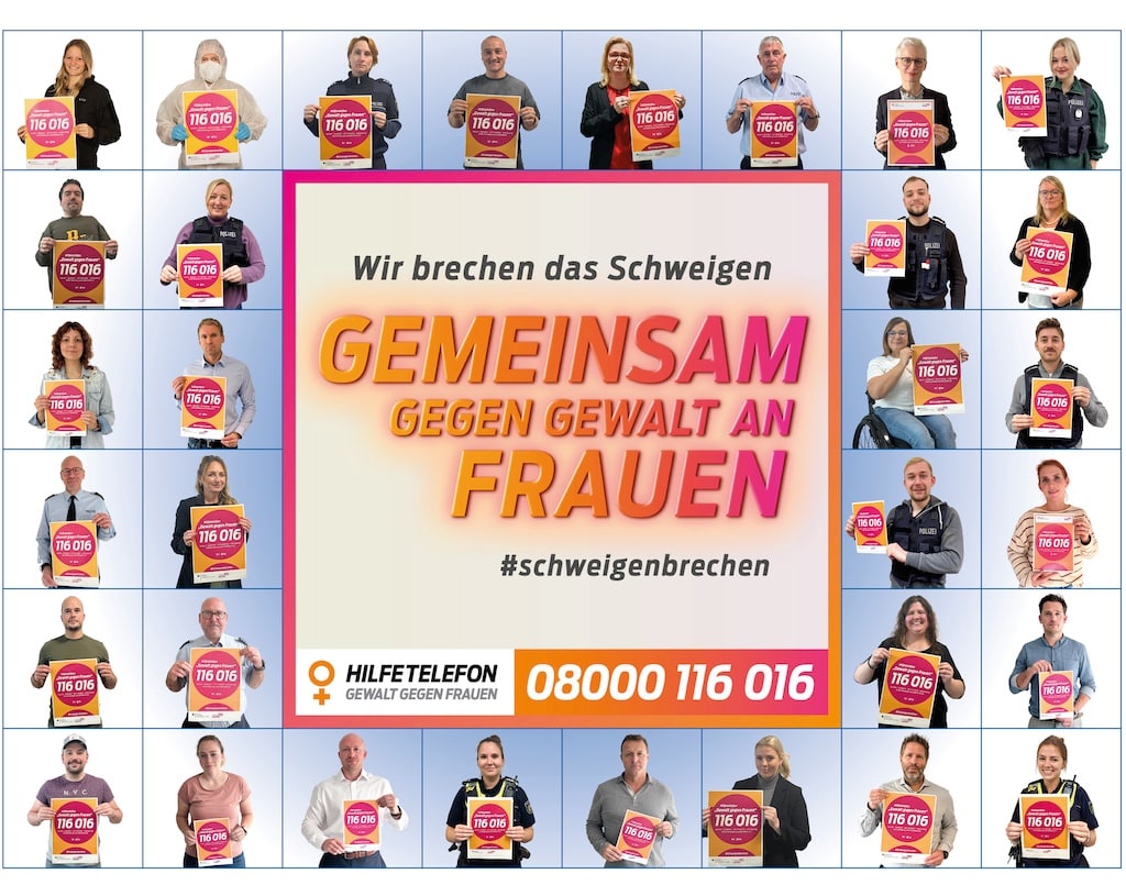 Internationaler Tag gegen Gewalt an Frauen - Polizei Düsseldorf macht auf Hilfsangebot aufmerksam © Polizei Düsseldorf