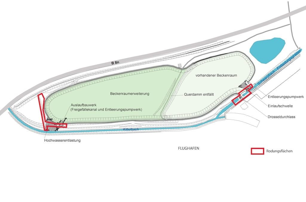 Das Hochwasserrückhaltebecken wird vergrößert