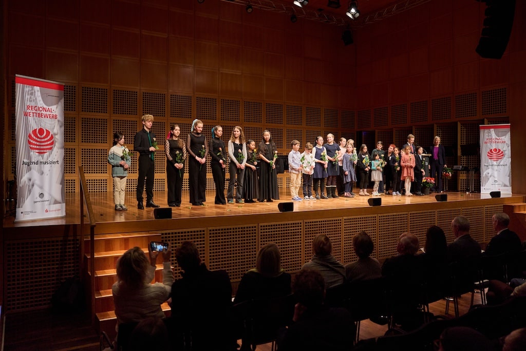 Impressionen des Preisträgerkonzerts des 63. Regionalwettbewerbs "Jugend musiziert Düsseldorf" am Samstag, 7. Februar 2026, im Robert-Schumann-Saal des Kunstpalasts © Landeshauptstadt Düsseldorf/Claus Langer