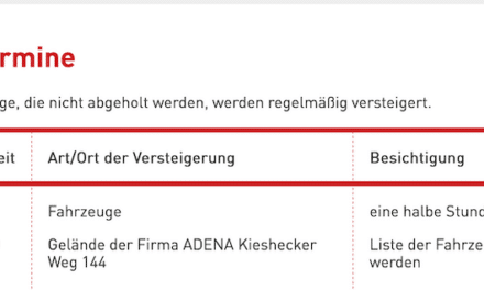 Ordnungsamt versteigert sichergestellte Fahrzeuge – Angebot richtet sich vor allem an Fachleute