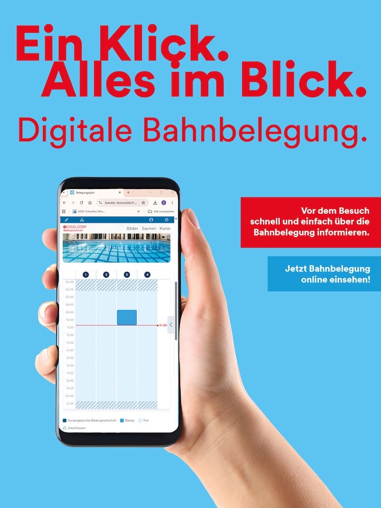 Bahnbelegung Bahnbelegung © Bädergesellschaft Düsseldorf mbH