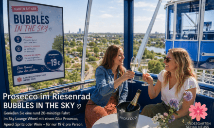 Prosecco mit Aussicht: Neues Genussangebot im Riesenrad der Landesgartenschau