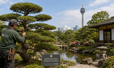 Jährlicher Kiefernschnitt bewahrt japanische Gartenkunst im Nordpark