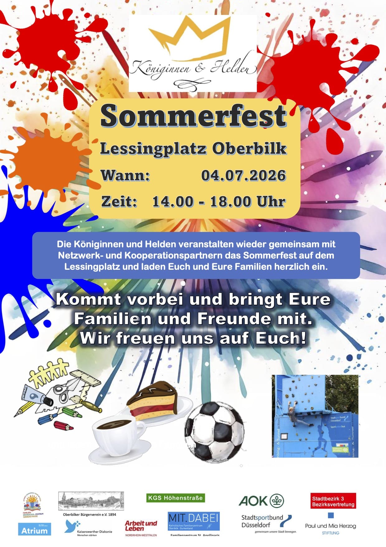 Plakat Sommerfest Königinnen und Helden 2026 Plakat Sommerfest Königinnen und Helden 2026
