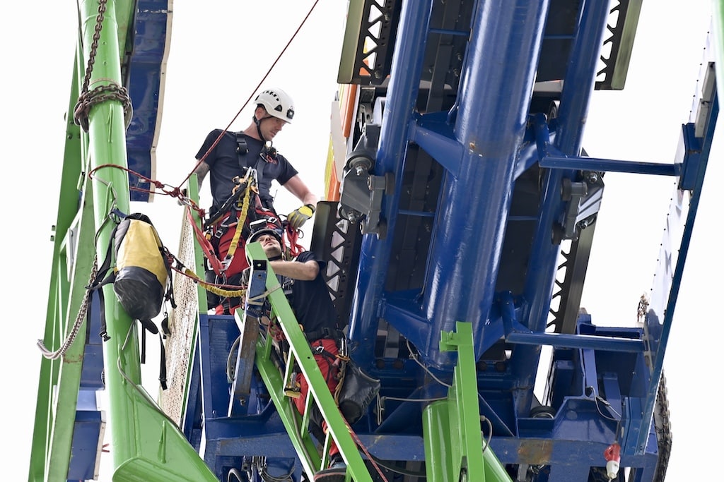 Übung der Höhenretter auf der Rheinkirmes © Lokalbüro