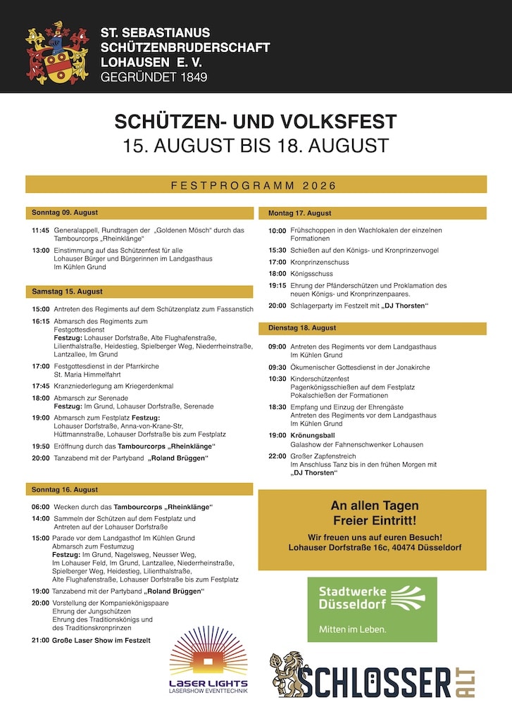 Plakat Schützenfest Lohausen Plakat Schützenfest Lohausen